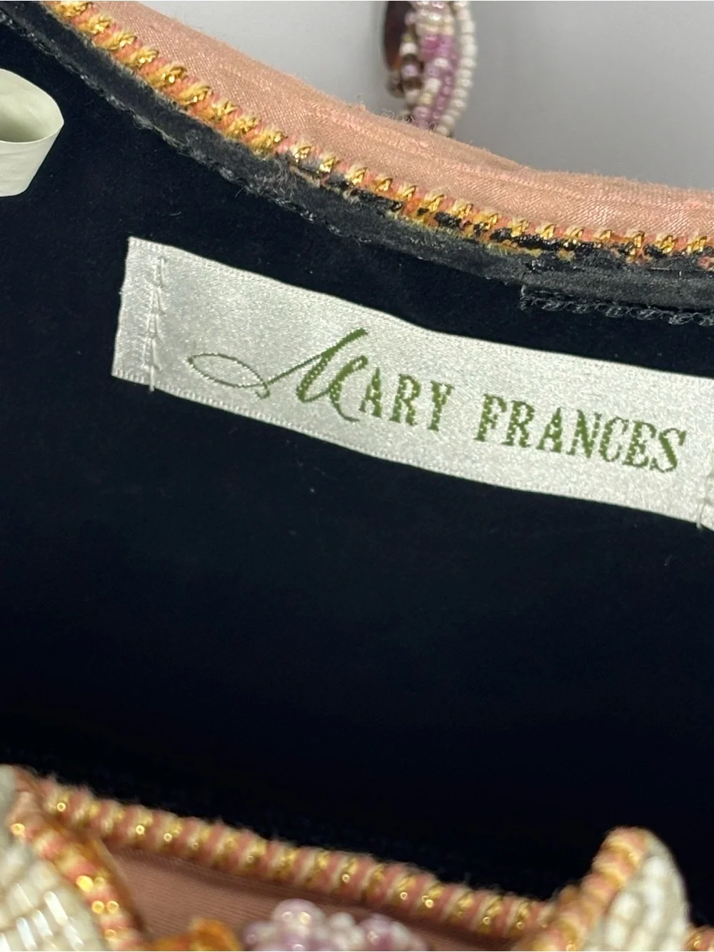 Vintage Mary Frances Beaded Shoulder Bag With Ruffles And Beads